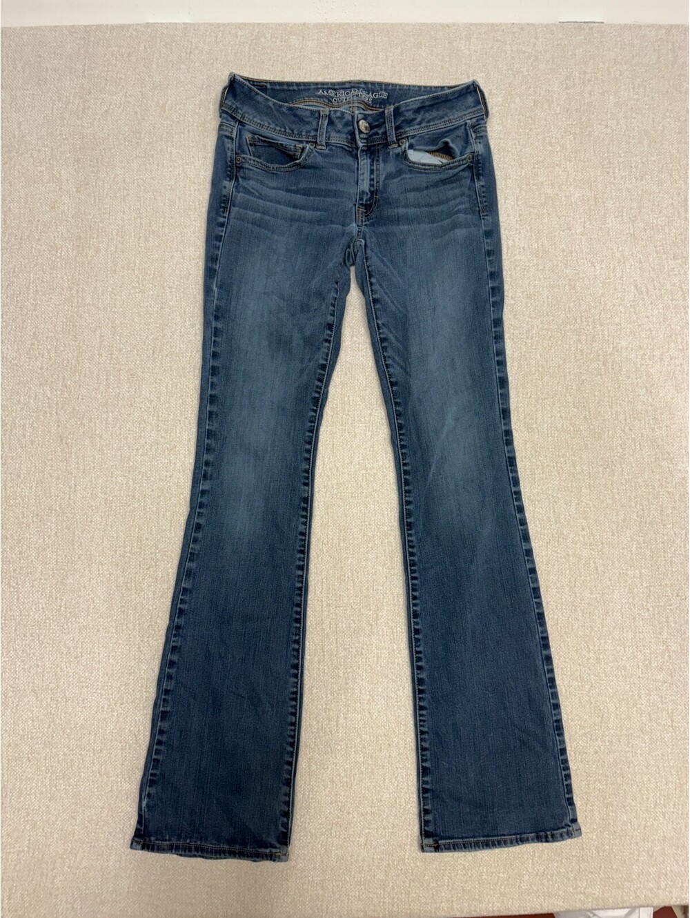 American Eagle Outfitters Womens Medium Wash Kick Bootcut Stretch Jeans W28